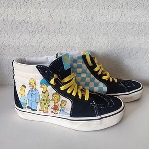 Vans Simpsons High-Top Sneakers with Yellow Laces size women's 6 ,mens 4.5